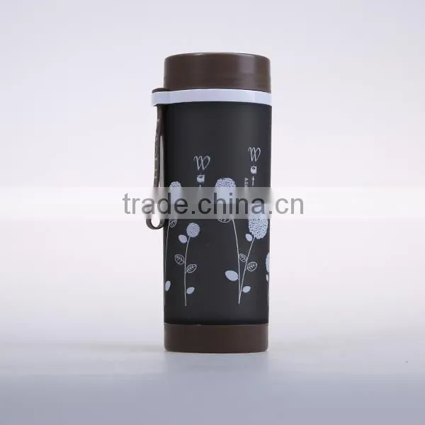 new design 380ML double walls Plastic sport water bottles with strainer