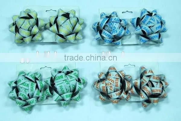 black per-make plastic ribbon star bows for gift packing festival decorative