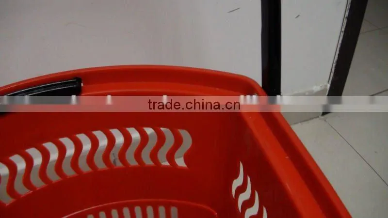 Double handle supermarket plastic shopping basket