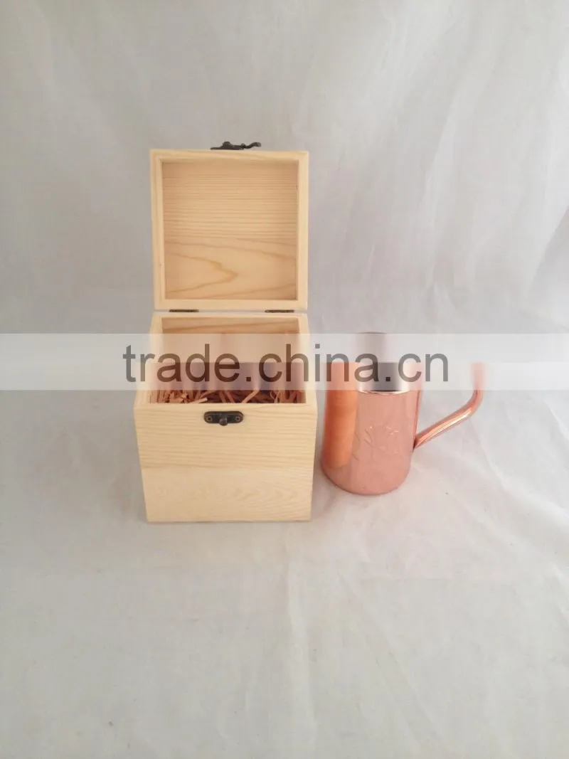 Moscow Mule 100% Pure Copper Mug 16 Ounce with Wooden Gift Box