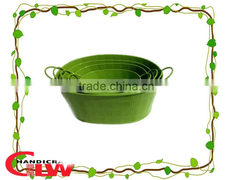 green iron bucket with handles, oval bucket,factory wholesale directly,storage bucket