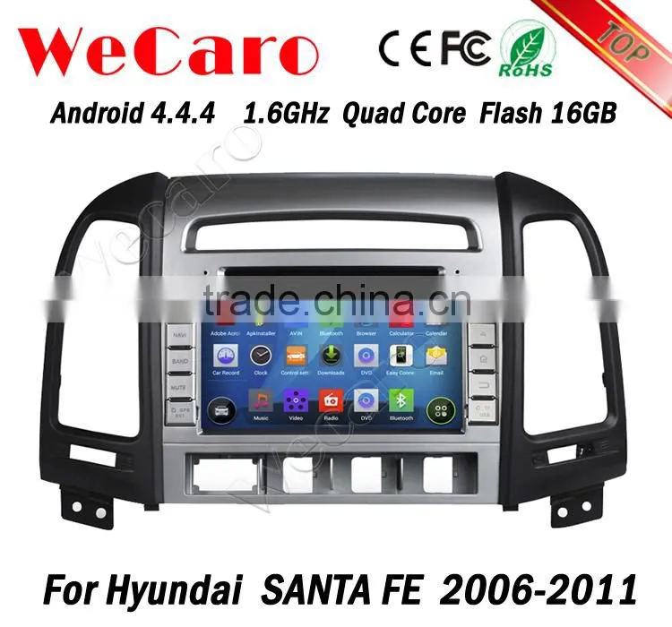 Wecaro WC-HS7024 Android 4.4.4 car dvd player quad core car dvd player for hyundai santa fe stereo playstore 2006-2011