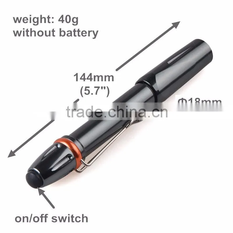 Mini 300LM Waterproof Pen Shape Light Q5 LED Torch Light with Pocket Clip