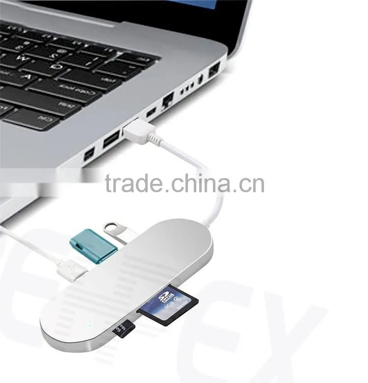 2 in 1 USB to Micro & Card Reader Ports USB 2.0 connector cable Hub