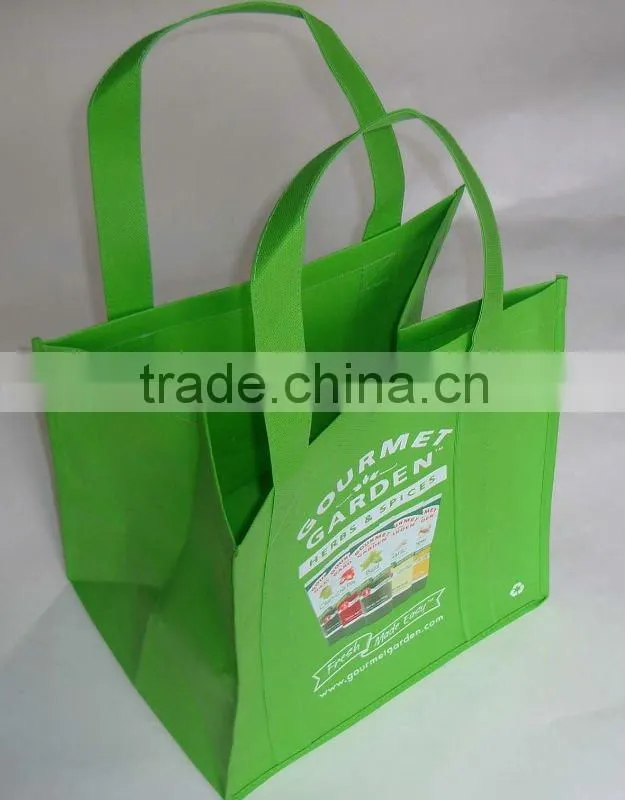 red non-woven bags with ending webbing handle