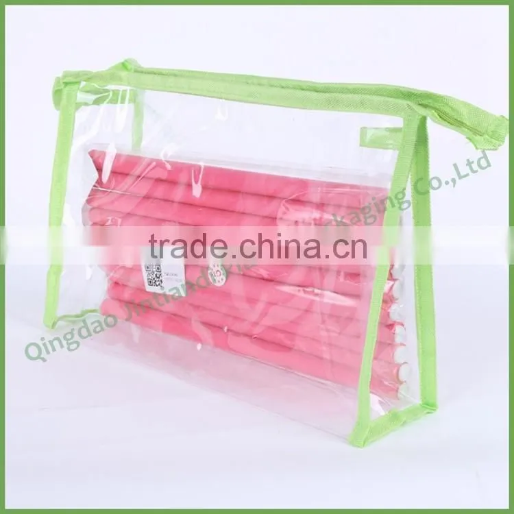 Transparent Custom Cosmetic PVC Plastic Make Up Bag Travel Bag