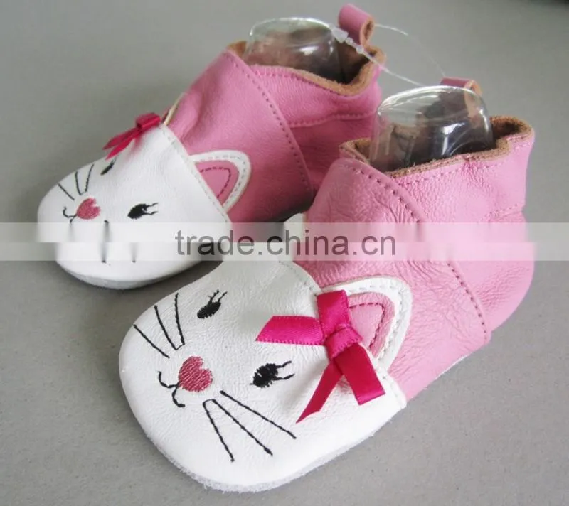 2016 girl boy kids sheep leather cat design baby soft shoes