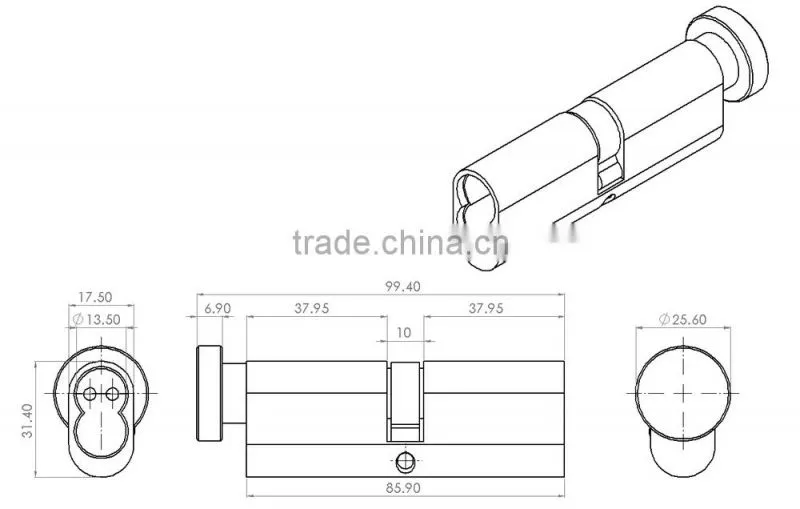 Mechanical Door Cylinder with Knob