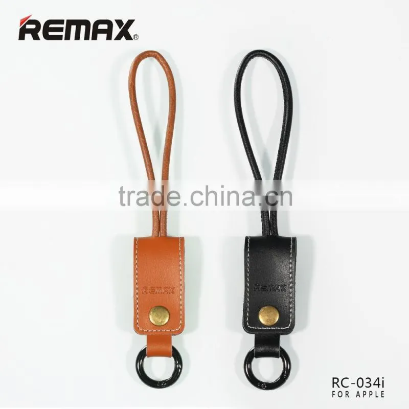 Remax RC-034i Genuine Leather Key Ring USB Cable for iPhone 6 6s Plus SE Cord Special Strap Design 32cm Cable For IOS TB-0389