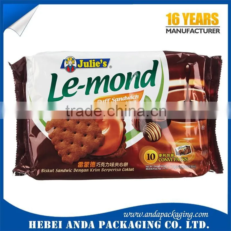 Colorful candy wrapper snack food packaging plastic roll film /snack biscuit laminated packing printing