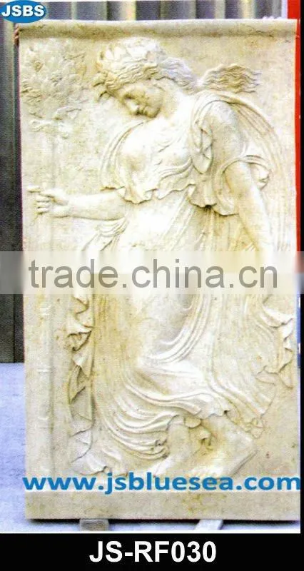 Red marble water lily relief