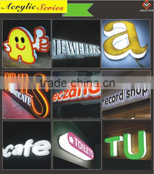 illuminated advertising sign for shop