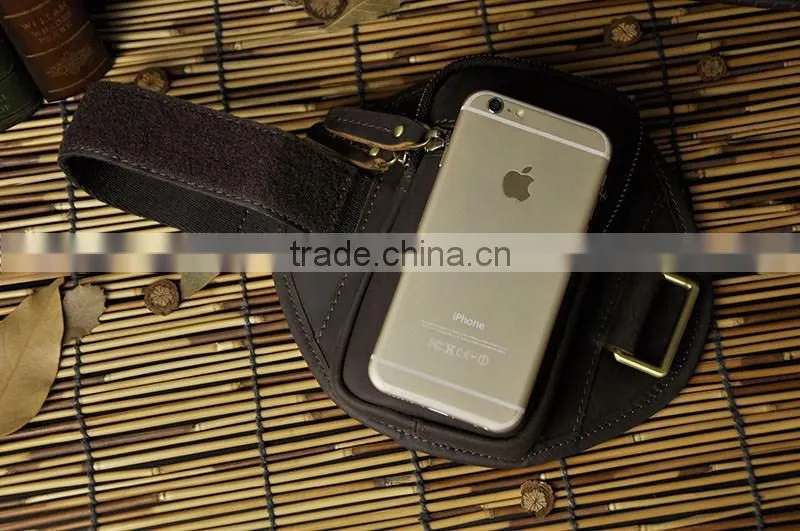 Fashion leisure genuine leather retro arm bag for running or fitness