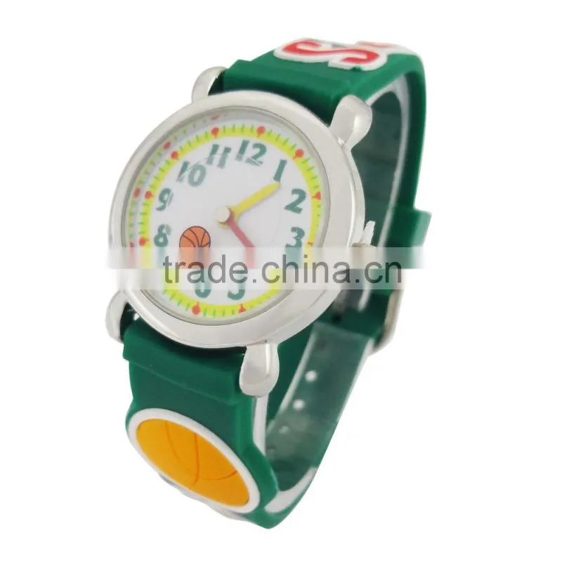 2015 top sale popular silicone football children watch customized cartoon sport kids watch