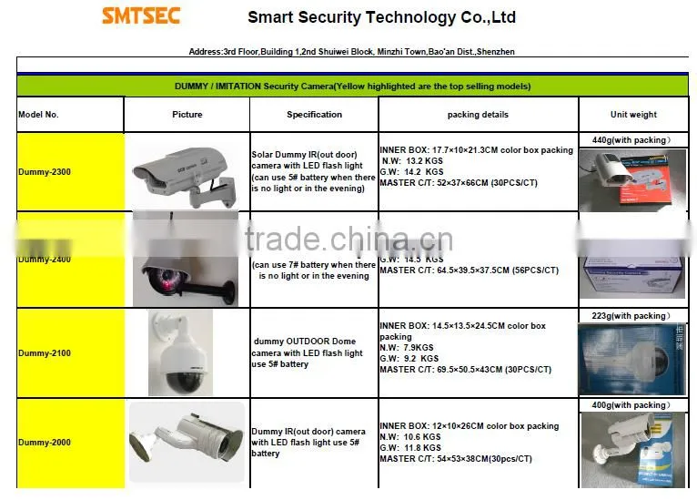 with LED flash light IR Dummy Security camera,outdoor Imitation camera/Fake camera (Dummy-AB-BX-17)