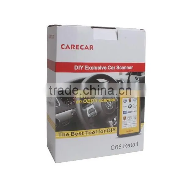 Wonderful!!2014 Top-Rated OBD2 Diagnostic Scanner Original CareCar C68 Retail DIY Professional Auto Diagnostic Tool on hot sales