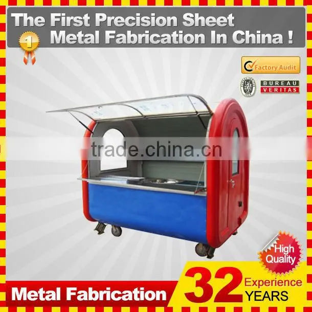 customized made stainless steel street mobile food cart trailer for sale