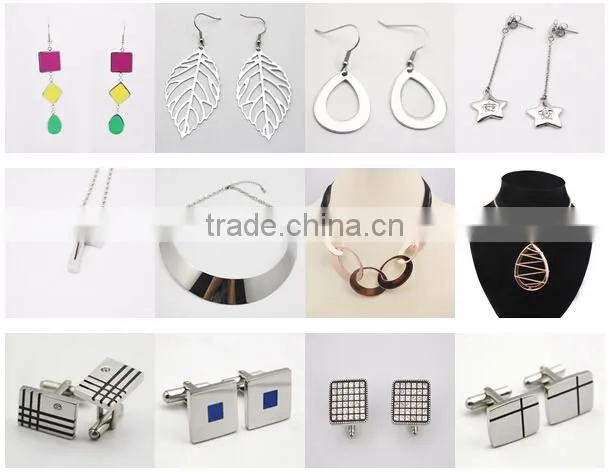 Trendy steel earring studs with clear crystal office lady stud earring with heart crystal