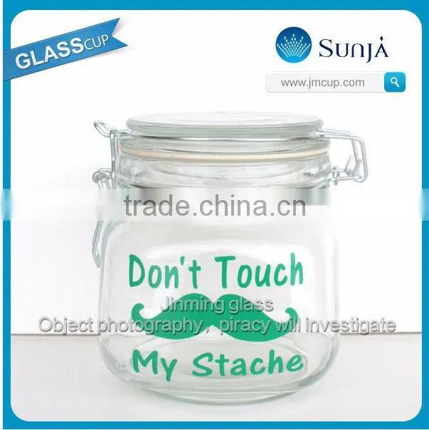 2014 china container home glass bottle food storage glass bottle wholesale