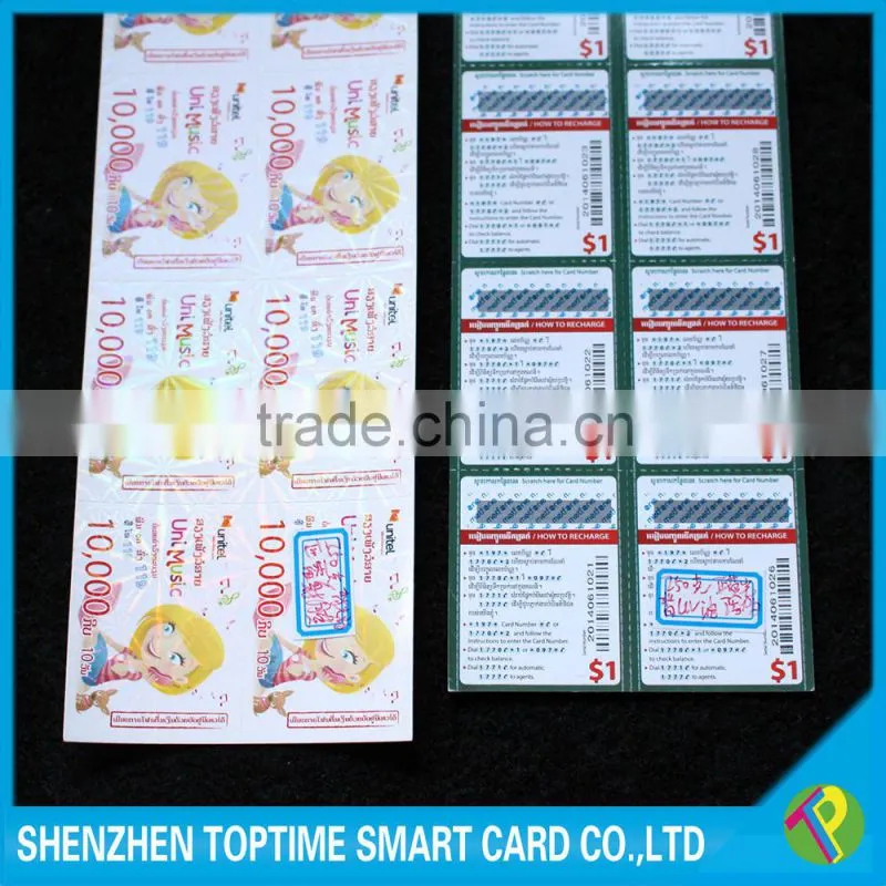 Top print 10 in 1 scratch off paper card