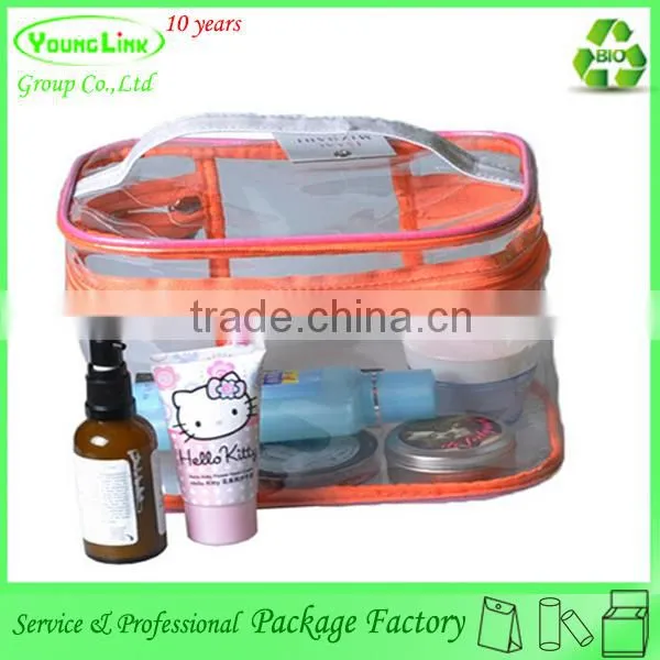 Clear plastic pvc waterproof makeup cosmetic bag for promotion