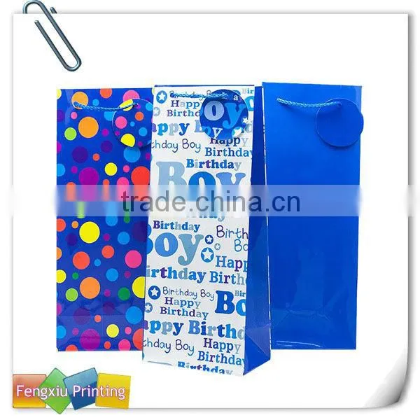Brown Paper Wine Tote Bag with Tag