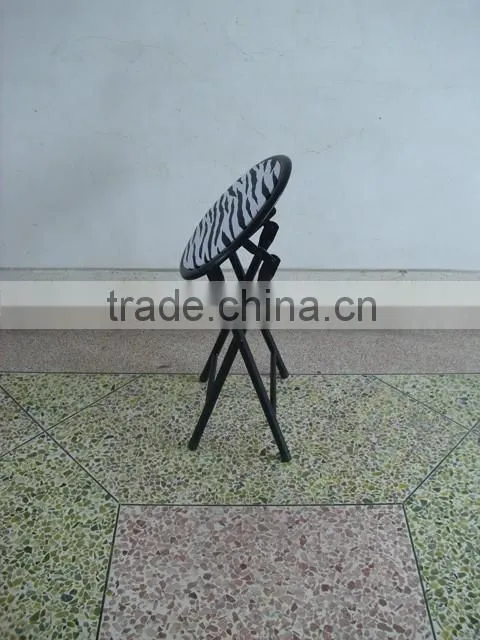 Living room furniture metal folding stool children chair with PVC cushioned seat