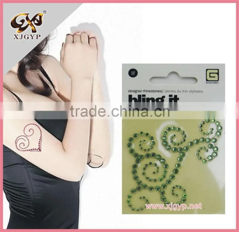 body tattoos diamond crystal stickers/jewel tattoo sticker/adhesive body tattoo sticker