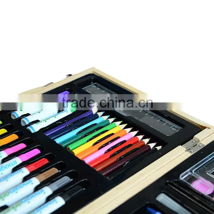 2015 New Product Hot Sales Beautiful 68pcs Drawing Art Set In Wooden Case For Kids Gift