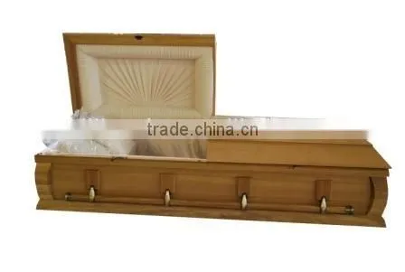 Natural color wood casket coffin bier