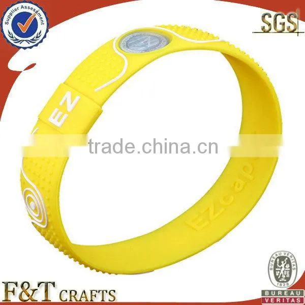 colorful round cheap custom silicon rubber band bracelet with printing logo