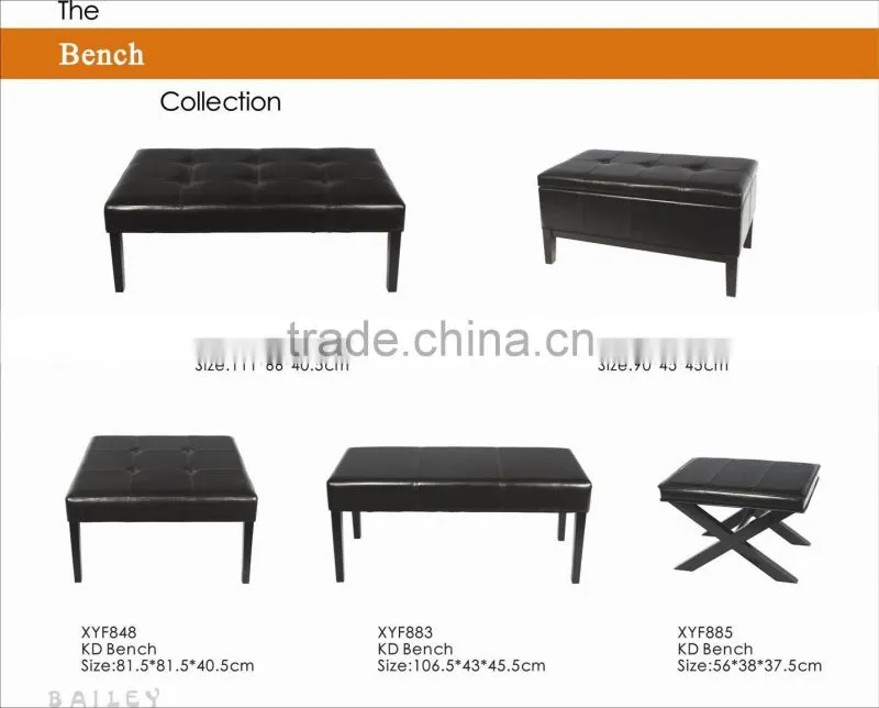 TOP Sale!!!Faux leather modern long bench with eight buttons on the top