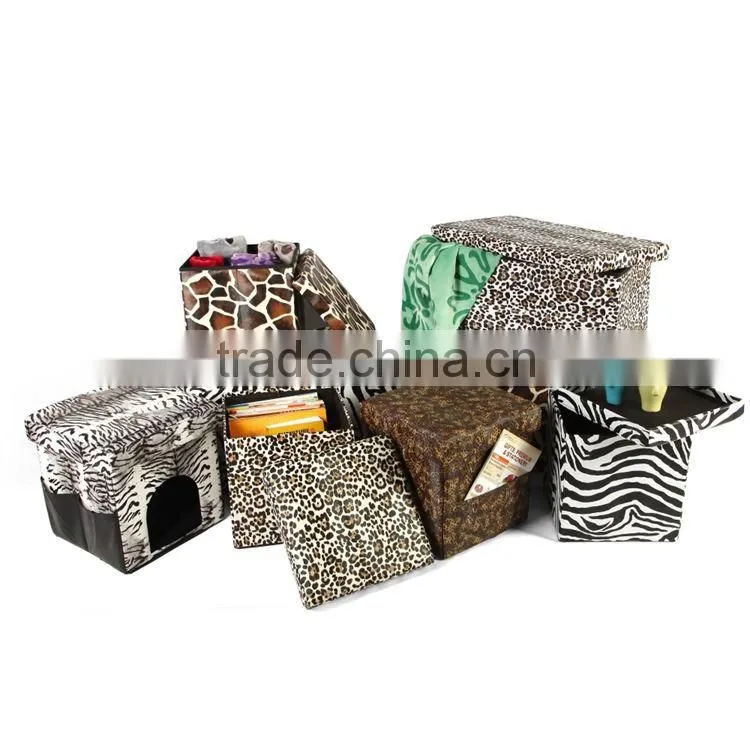 pvc leather folding puff ottoman