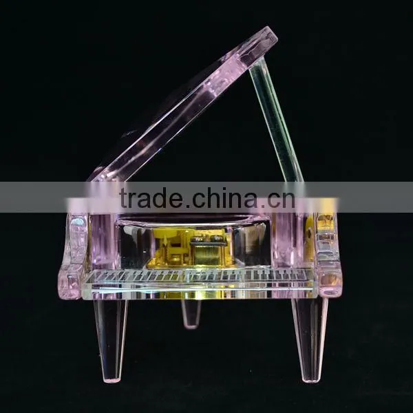 crystal music box with high-end crystal material pull string music box for toys