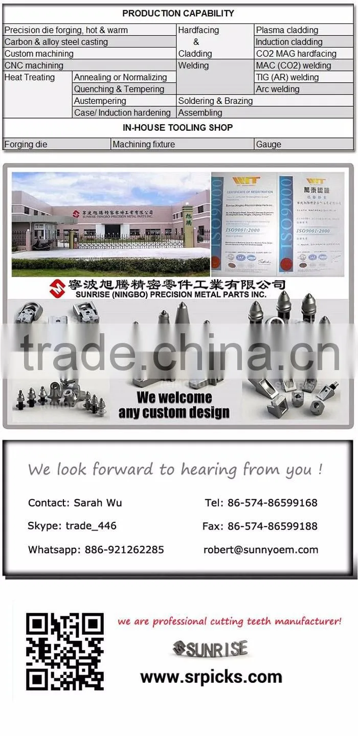Building construction cutting tools drilling rigs spare parts earth auger bit tungsten carbide pick