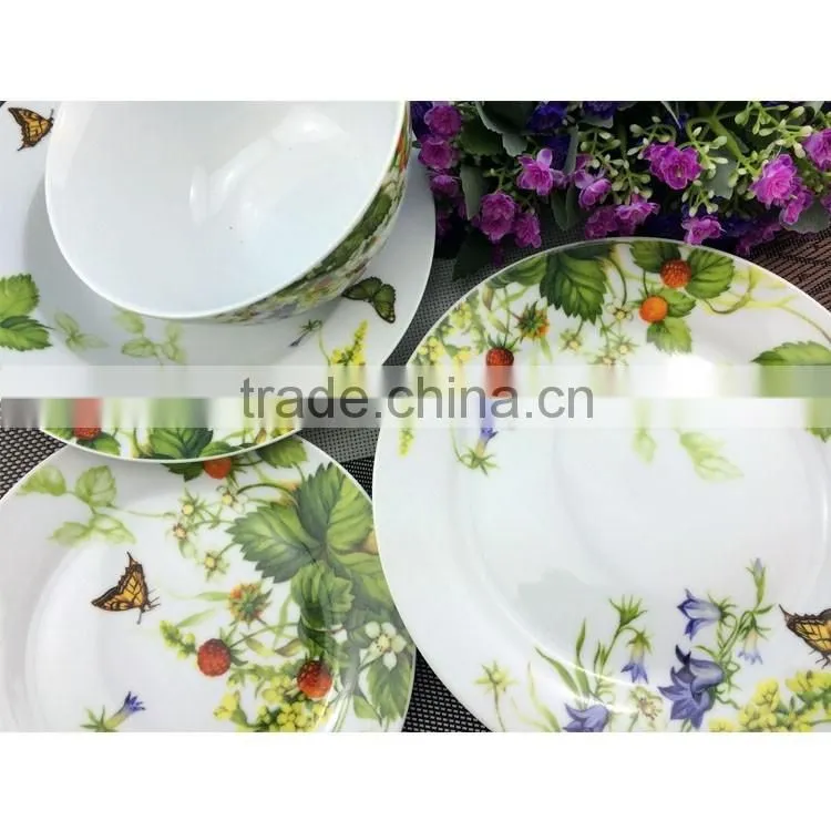 new 2016 french lovely designs white fine porcelain set round 20pcs dinner set porcelain