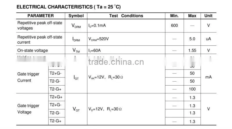 BTB40-600B 40A triac TO-3P