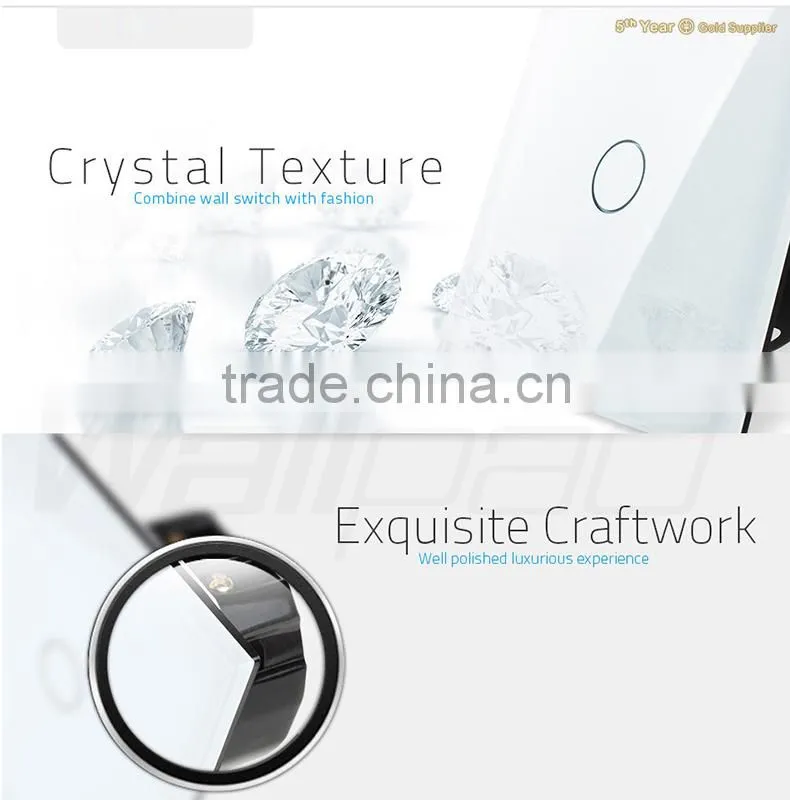 China Supplier Wallpad Luxury Waterproof Black Crystal Glass 110~250V RJ45 Computer Internet Network Wall Socket Switch