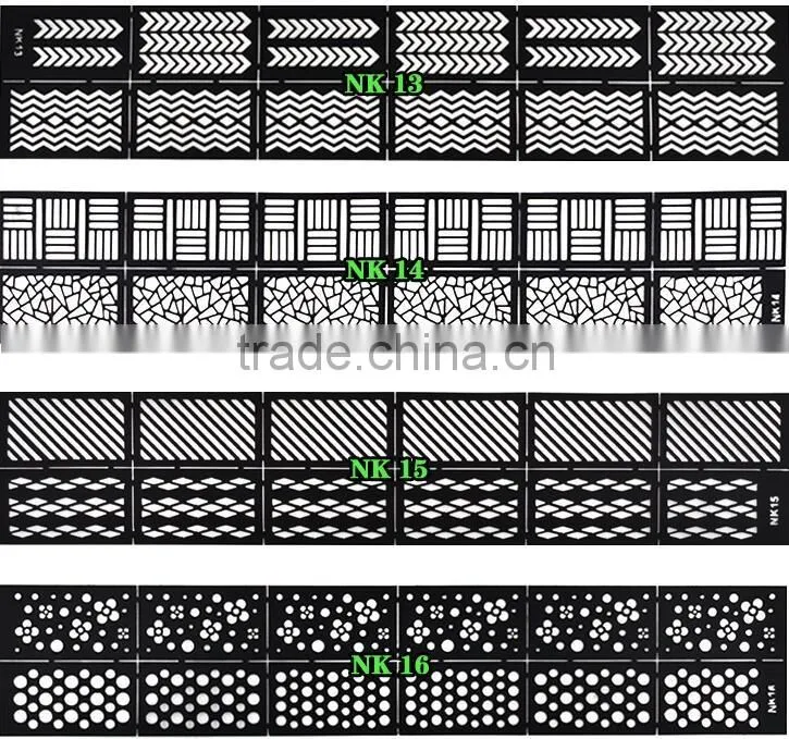 Reusable Stamping Tool DIY Nail Art Hollow Template Stickers Stamp Stencil sticker