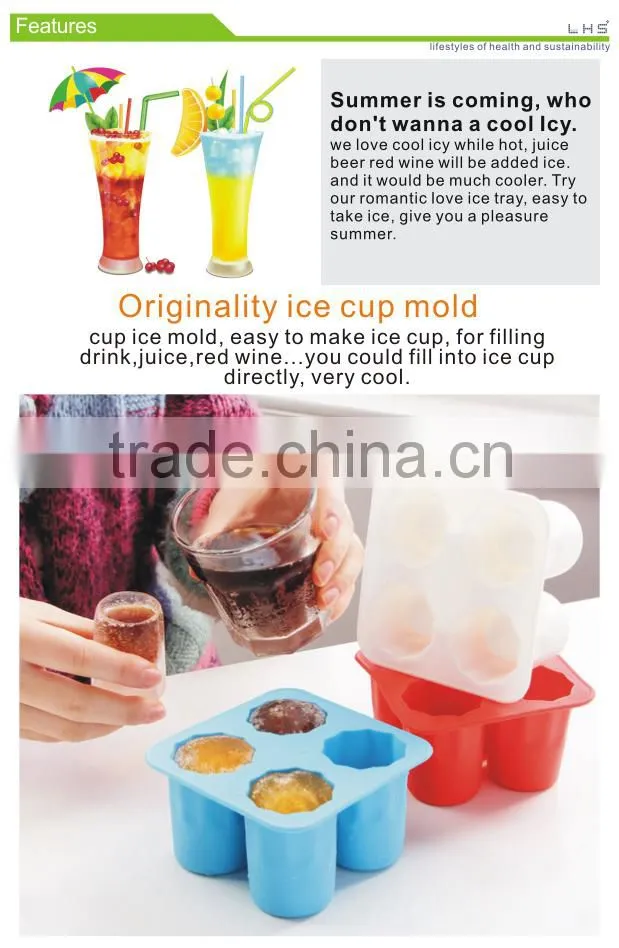 100% food grade shot glass made completely out of ice plastic ice cube tray with lid