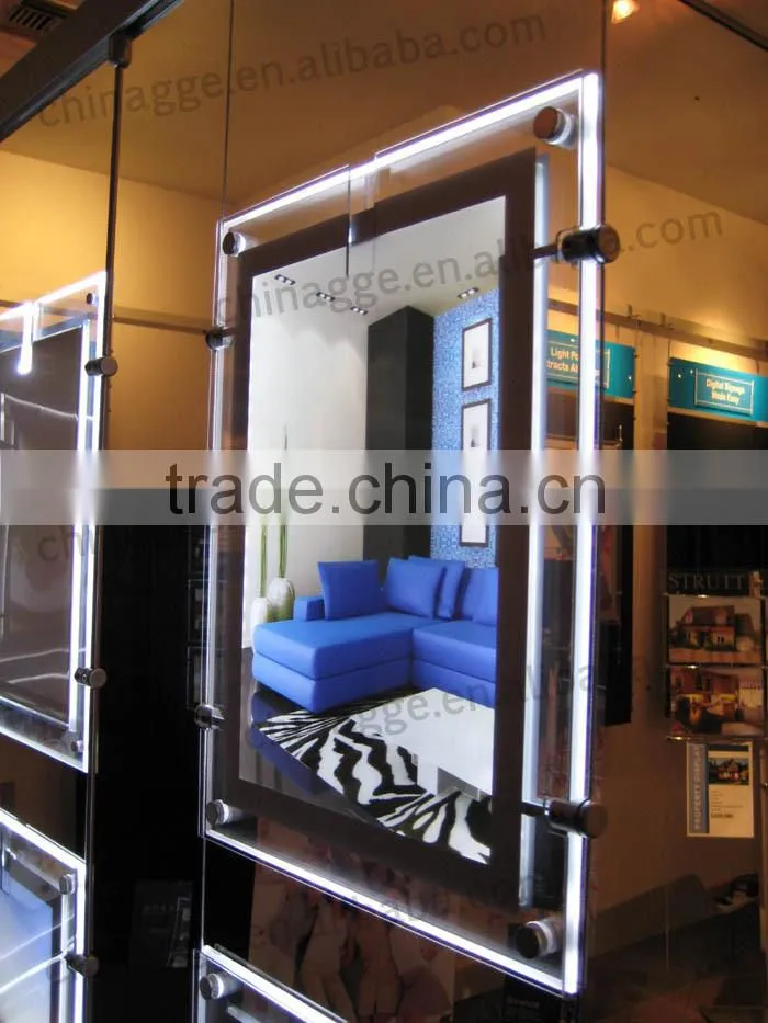 Hanging LED Crystal Light Box, LED Light Pockets for Real Estate Agent, Window Display LED Acrylic Light Pocket