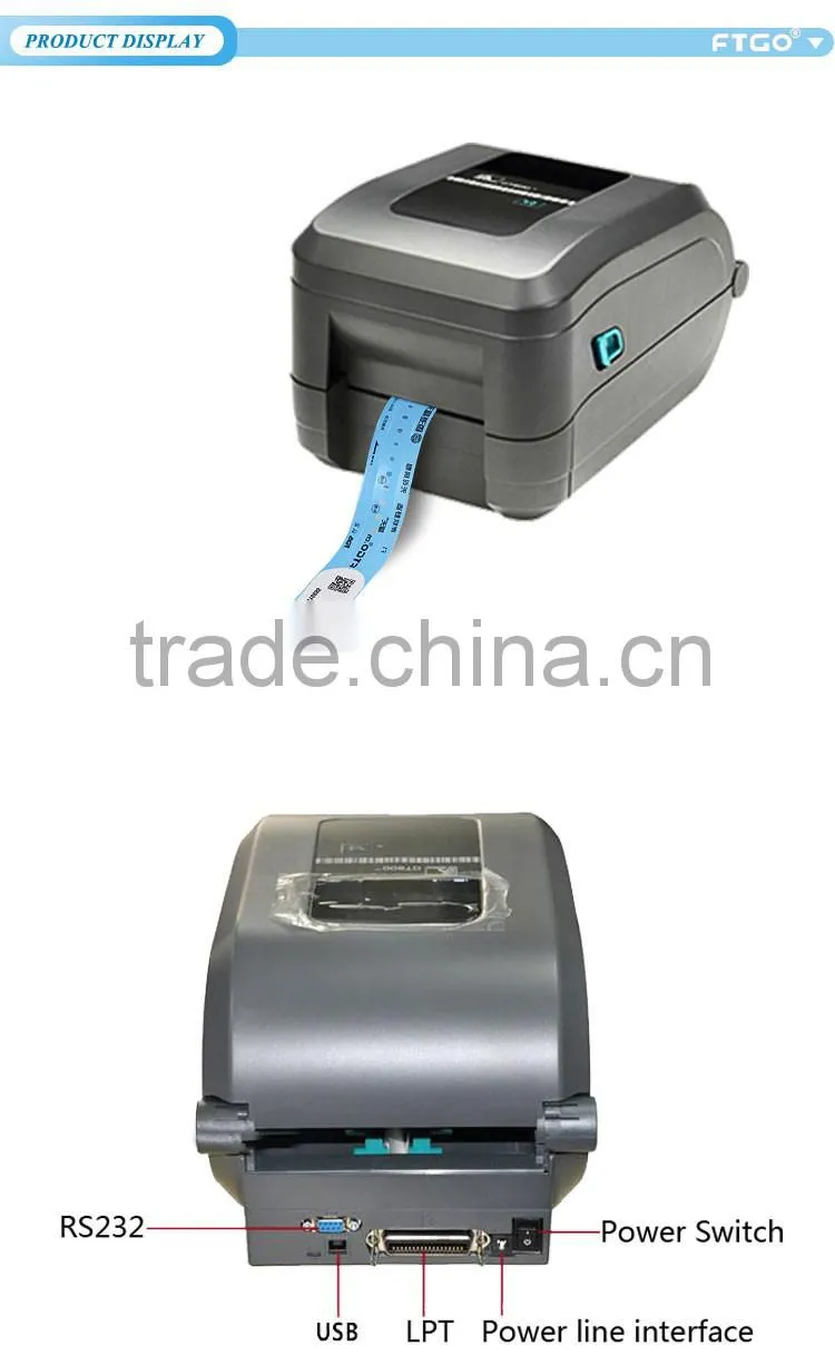 Profession zebra label printer transfer printing barcode wristband printer