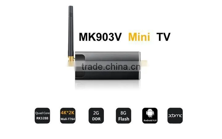 MK903V Quad Core RK3288 TV Stick ,Cortex A17 H.265 Mini PC Android4.4 4K*2K 2G/8G 2.4G/5G WiFi HDMI Rk3288 Android TV Stick