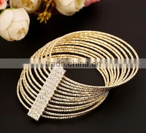 Vogue metal Silver wire surrounds Flower weaving opening Bracelet