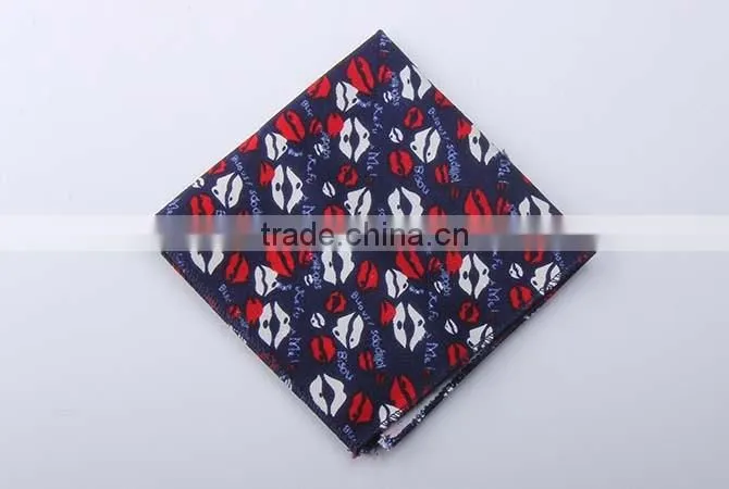 Sexy Lips Pocket Square,Custom 100% Cotton Pocket Square