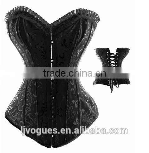 2016 hot sales Black Sexy Plus Size Clip And Zip Waist Training Corset Waist Trainers 3xl
