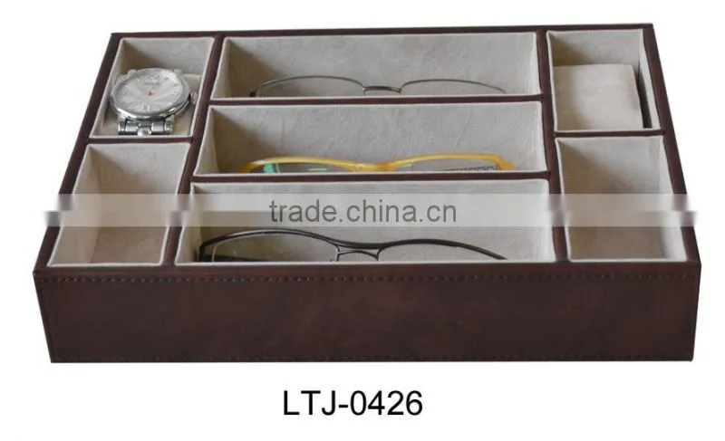Customized/personalized leather dresser valet tray