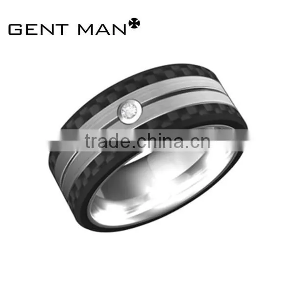 Rose gold Titanium Carbon Fiber Ring fashion wedding ring for men