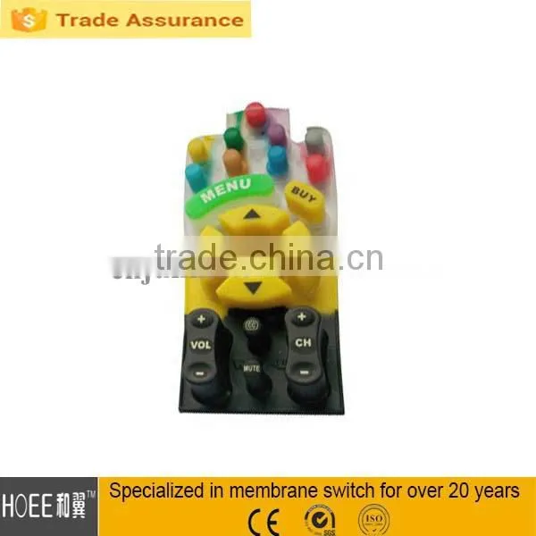 colorful custom style Silicone rubber control keypad for remote