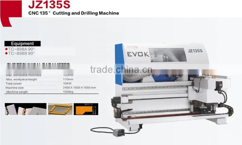 Automatic Wood Cutting and Drilling Machine 135 degree angle JZ135S